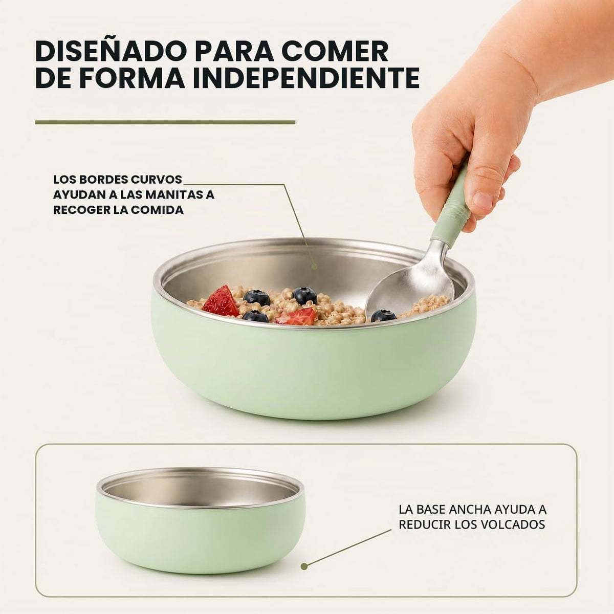 Monkey Proof - tazón para niños de acero inoxidable no tóxico de 5 pulgadas con carcasa de silicona antideslizante, (juego de 4 tazones) irrompible, sin desorden para bebés, niños pequeños, sin BPA