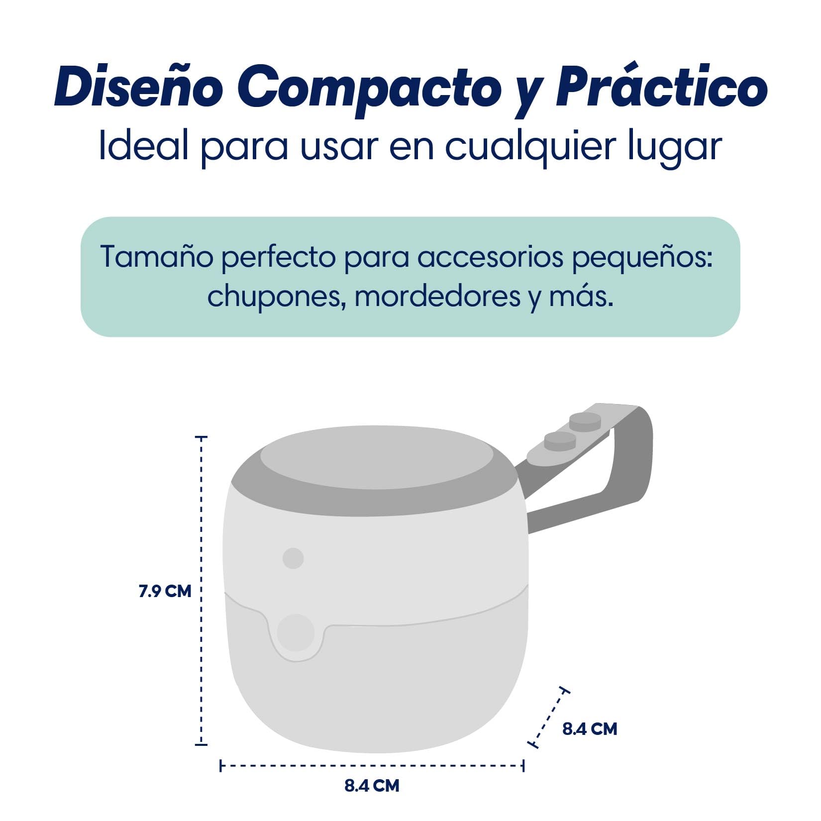 Consi Esterilizador UV Portátil para Accesorios de Bebé (Ideal para Chupones, Mordederas y Juguetes Pequeños) Elimina el 99.9% de Gérmenes en Segundos, Llevalo a Donde Quieras | EUV01