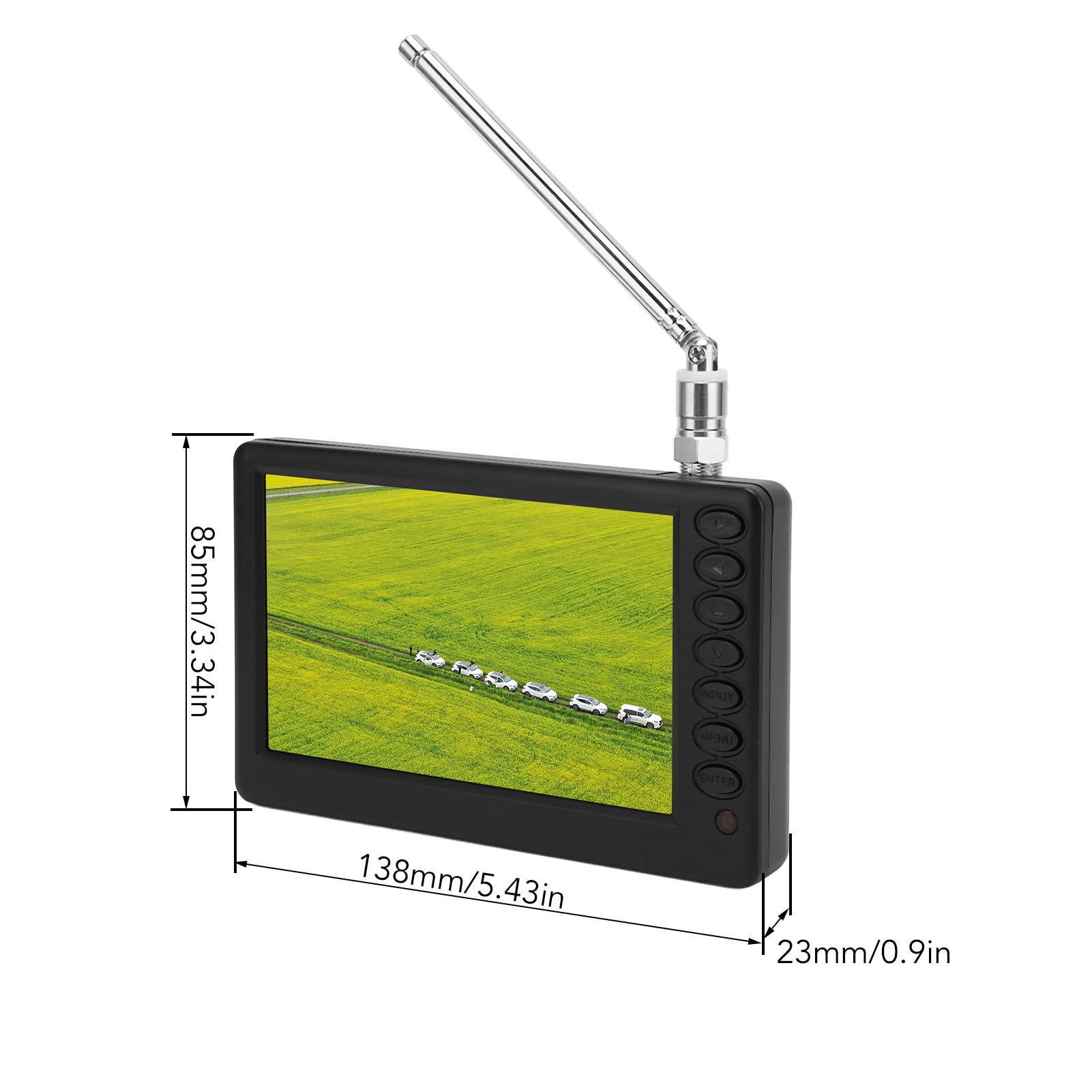 TV Digital Portátil ZIZEV, Enchufe de EE. UU., Negro, 5 Pulgadas para Exteriores