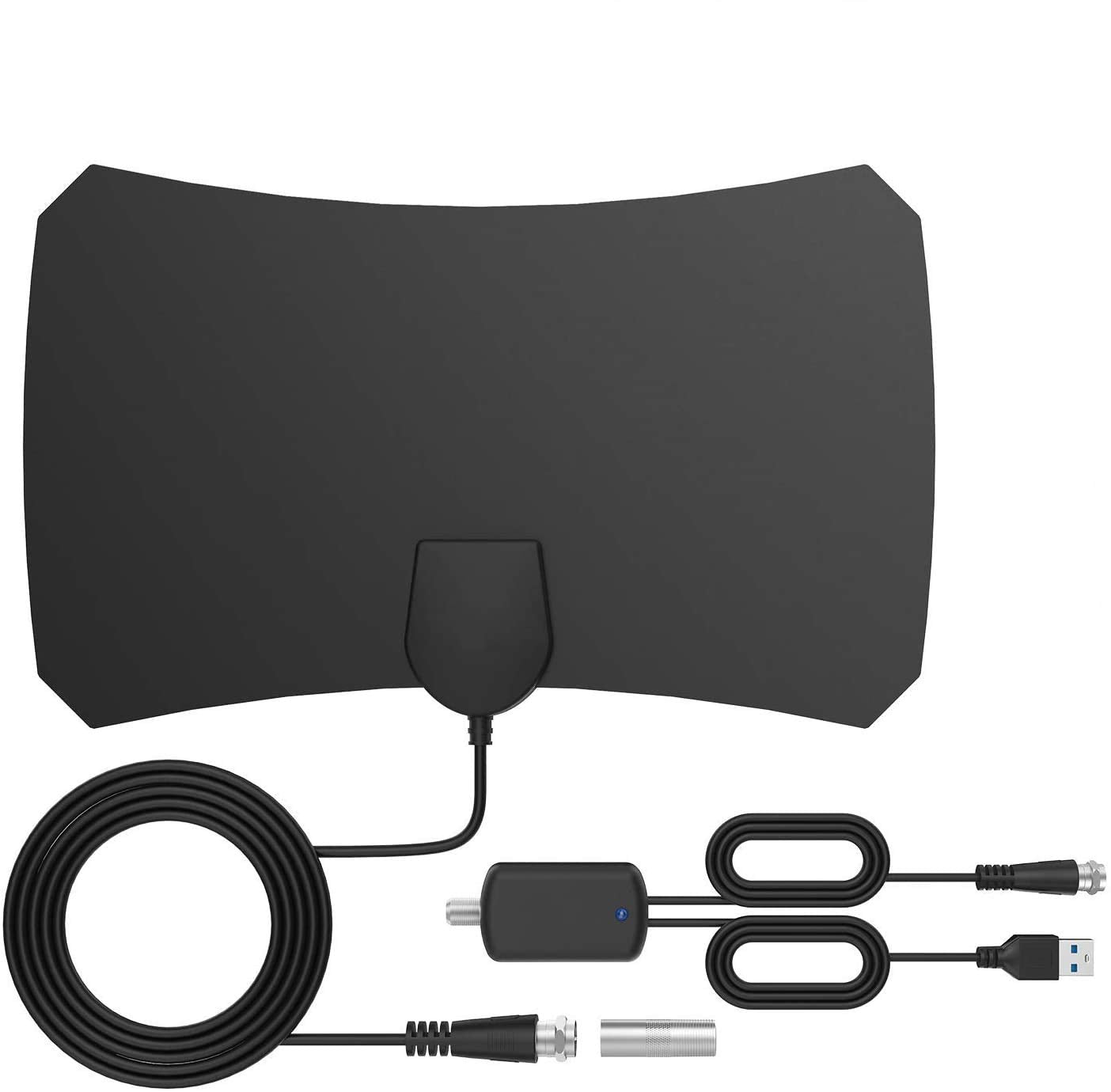 Fotgear Antena de TV Digital, Antena HDTV Interior con Excelente Rendimiento para TDT Digital y señales de TV Analógicas, 4K 1080P, Antena de Ventana con Amplificador de señal