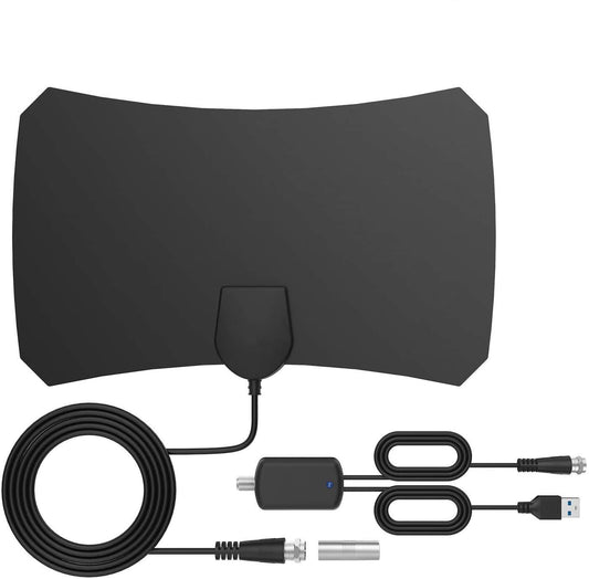 Fotgear Antena de TV Digital, Antena HDTV Interior con Excelente Rendimiento para TDT Digital y señales de TV Analógicas, 4K 1080P, Antena de Ventana con Amplificador de señal