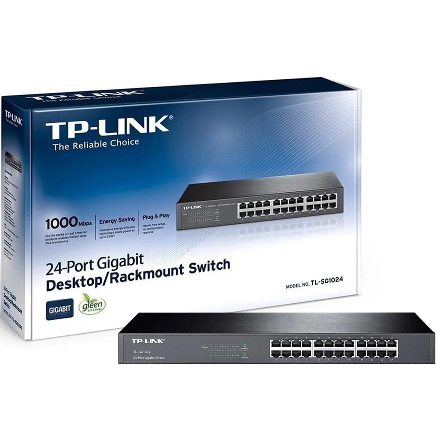 TP-Link TL-SG1024 Interruptor Gigabit con cubierta de acero para escritorio, 24 Port Rack