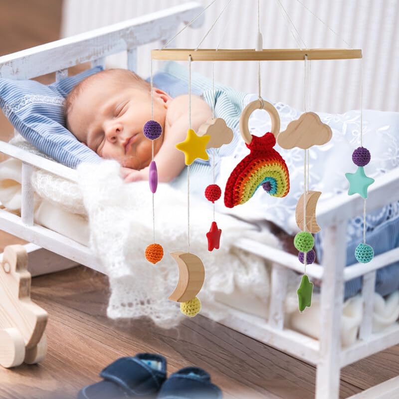 Decoración de guardería para cuna, móvil de bebé para cuna, diseño de cohete de ganchillo, decoración de guardería, móvil para moisés, colgante para guardería y decoración de techo
