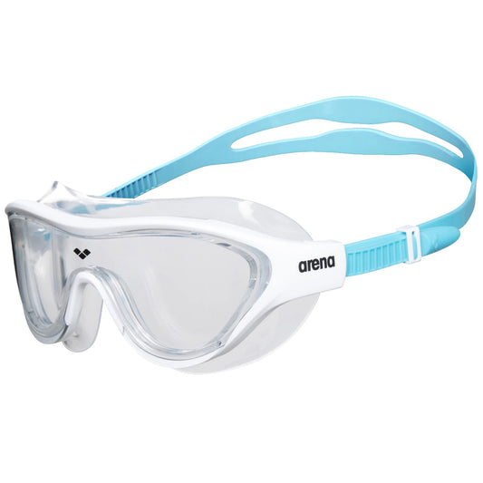 Arena The One Mask Jr - anteojos de natación Juveniles para niños y niñas, Transparente/Azul Claro