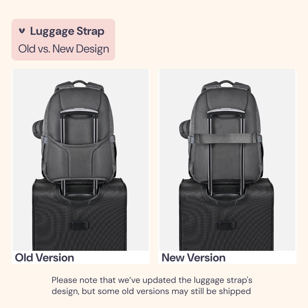 BabbleRoo - Mochila para pañales grande de viaje para bebé con cambiador, bolsas impermeables para bebé para mamá y papá, bolsas unisex con estuche para chupete, correa de equipaje y clips para