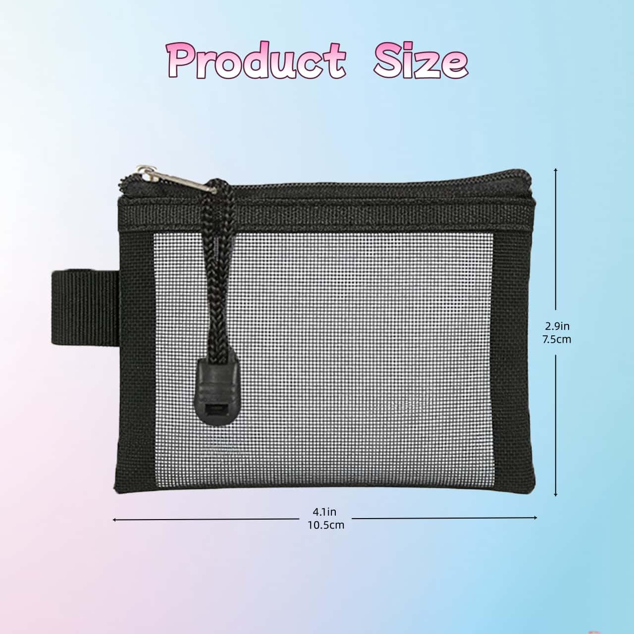 ZSlactp - Paquete de 5 bolsas pequeñas de malla con cierre para bolso, bolsas de viaje para artículos de cambiador diarios, mini bolsas de malla con cierre, bolsas organizadoras de cartera, Bolsas
