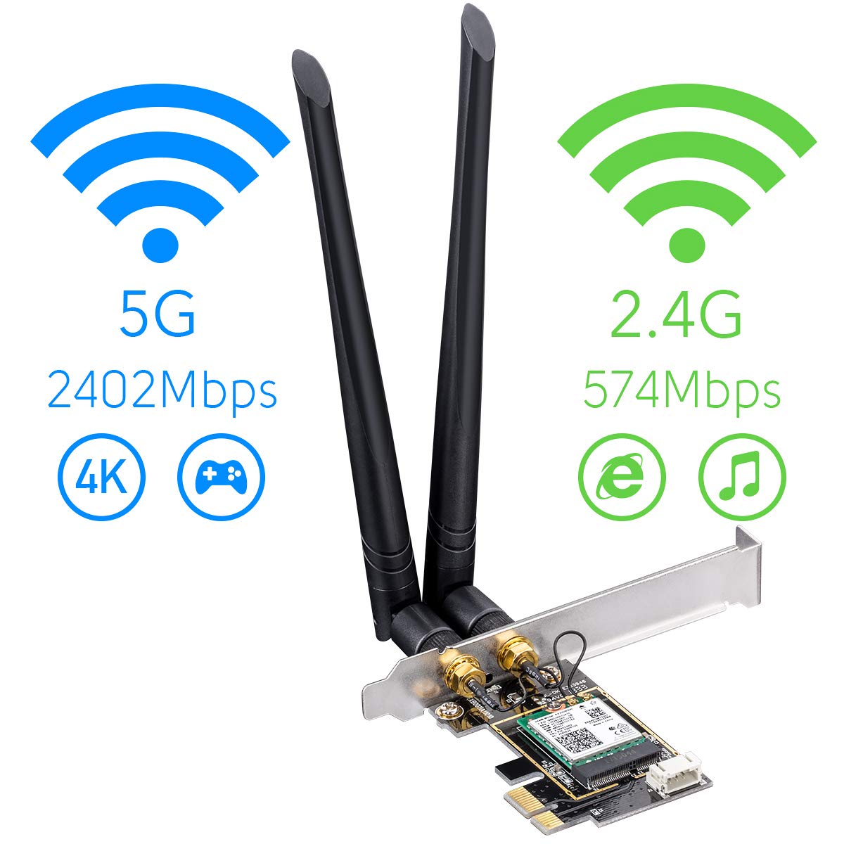 Tarjeta PCIe WiFi 6 AX 3000 Mbps Cudy WE3000 con Bluetooth 5.0 para PC, Interior AX200, para Windows 10 64 bits