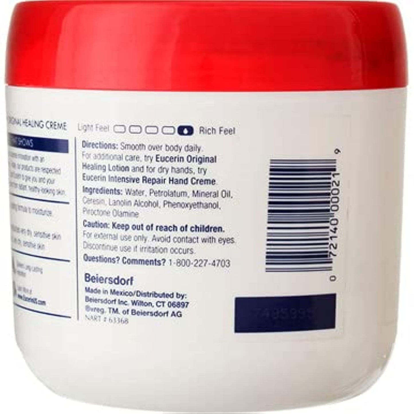 Eucerin Original Healing Rich Creme, 16 Ounce