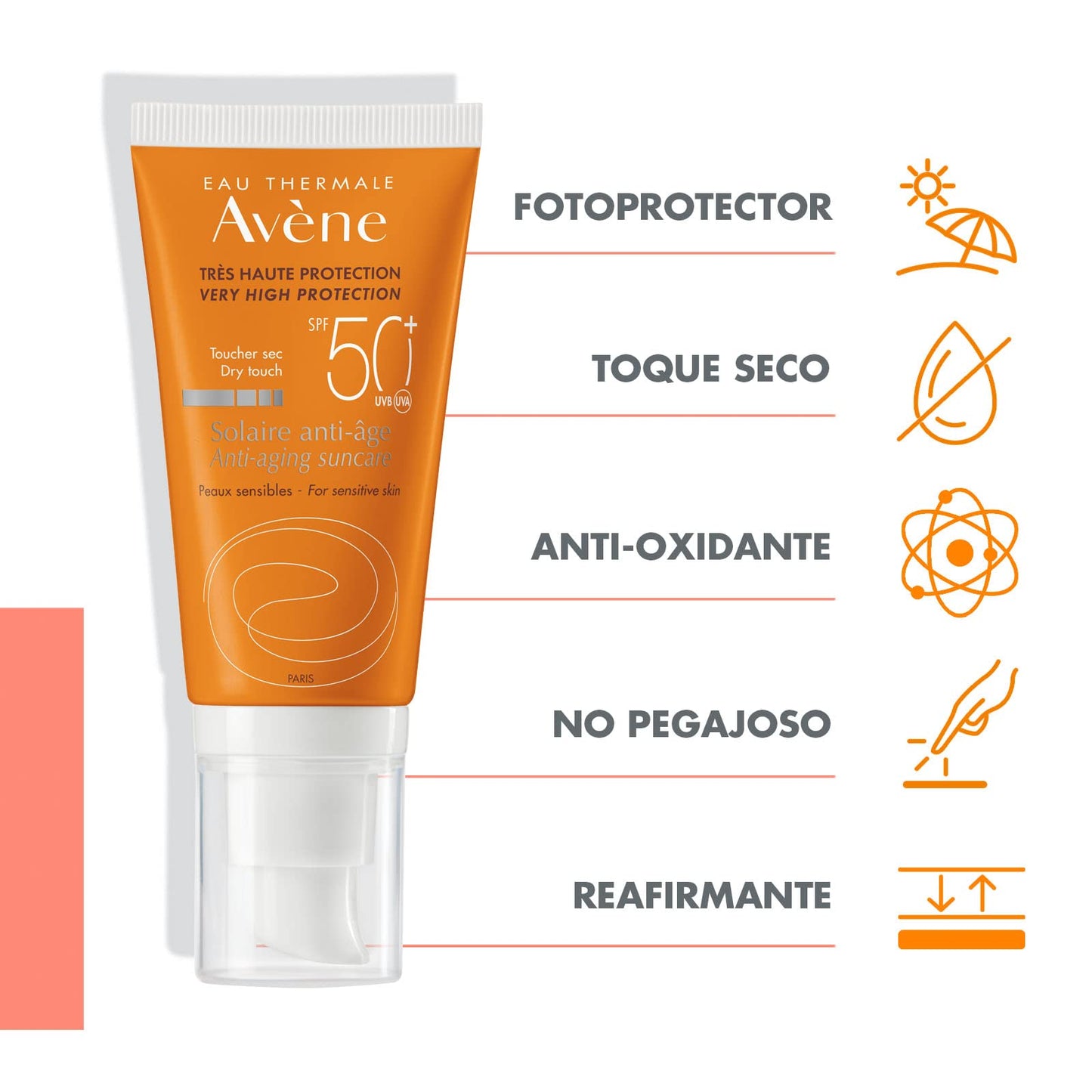 Avene Fluido Antiedad, Protector Solar FPS 50+, 50ml