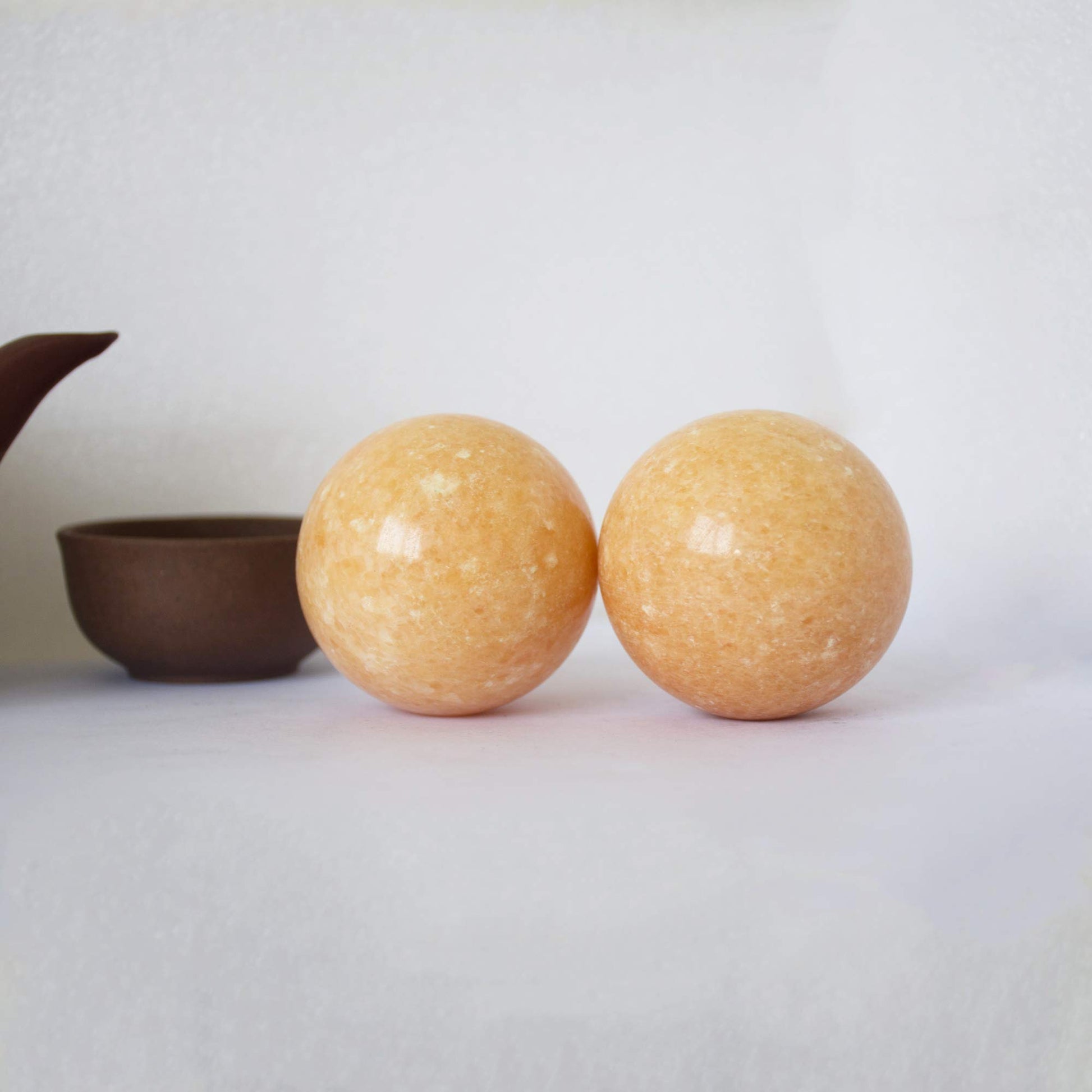 Bolas Chinas Addune Naranja de Mármol Natural para Aliviar el Estrés