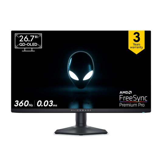 Alienware AW2725DF 27 Zoll QHD (2560x1440) Gaming Monitor, 360Hz, QD OLED, 0.03ms, AMD FreeSync Premium Pro, 99.3% DCI-P3, HDR400, USB-C, 2X DisplayPort, HDMI, 4X USB, 3 Jahre Garantía