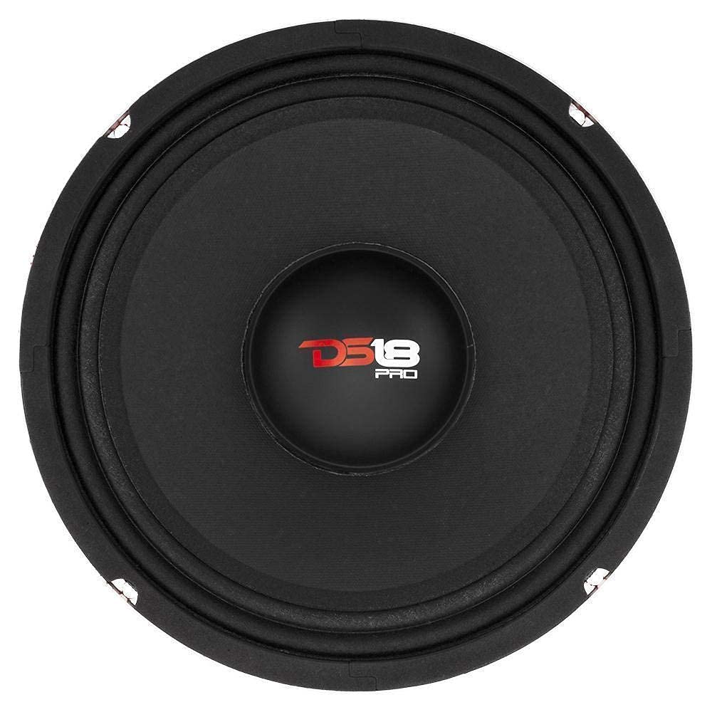 DS18 PRO-X10.4M - Altavoces de Puerta de Audio de Alta Calidad para Coche o camión (10 Pulgadas, Rango Medio, Cesta de Acero Rojo, 600 W máximo, 300 W RMS, 4 Ohmios)