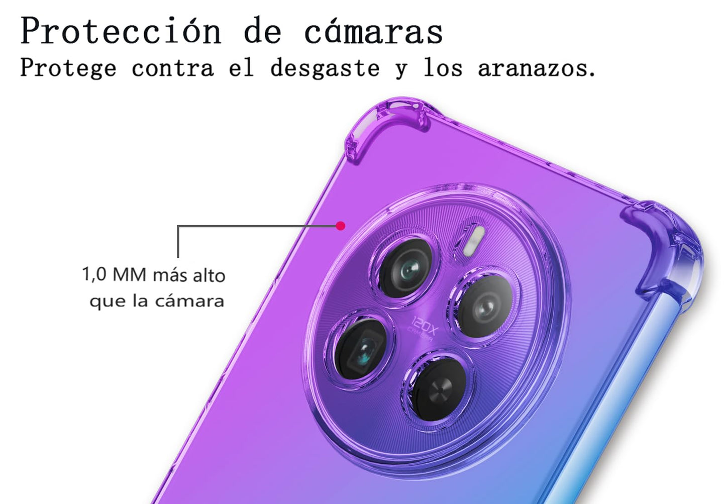 DABUNA Funda para Realme 12 5G Case Uso Rudo,Transparente Colores Degradados Protectora de Cámara Anticaída Carcasa Bumper(Púrpura Azul)