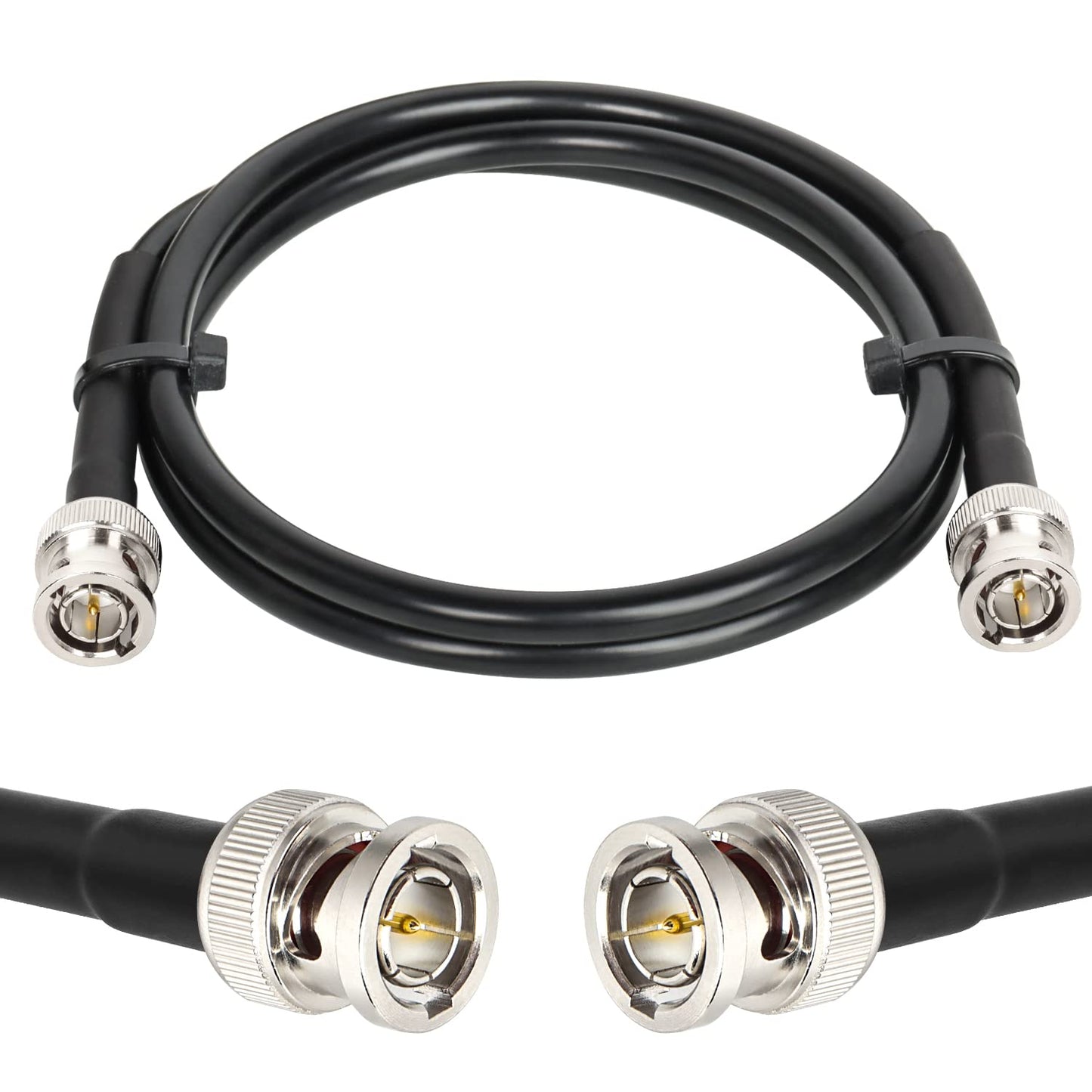 XRDS -RF Cable SDI de 3 pies, cable BNC de vídeo digital macho 75 ohmios RG59 BNC compatible con HD-SDI/3G/6G-SDI/4K/8K