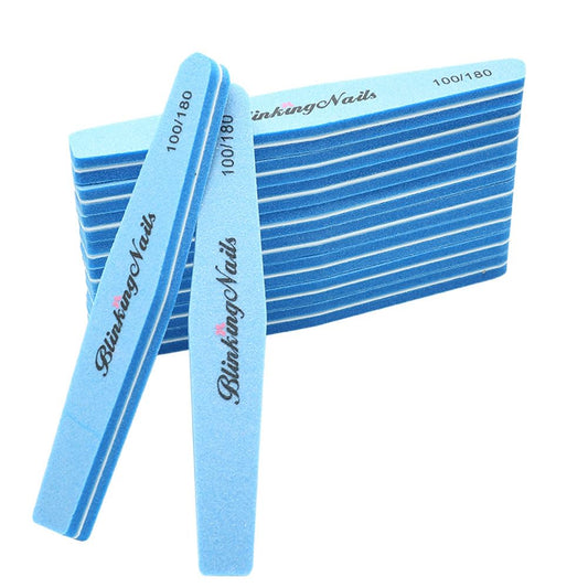 BlinkingNails Nail Files and Buffers for Nail Art Care, Lima de uñas y Almohadilla Tampón de Cuidado de uñas, Double Sides Design 100/180 Grit, Diseño de Doble cara, Grano 100/180, Sponge Nail Files, Lima de uñas Esponjosa, Nail Shine Buffer, Professional