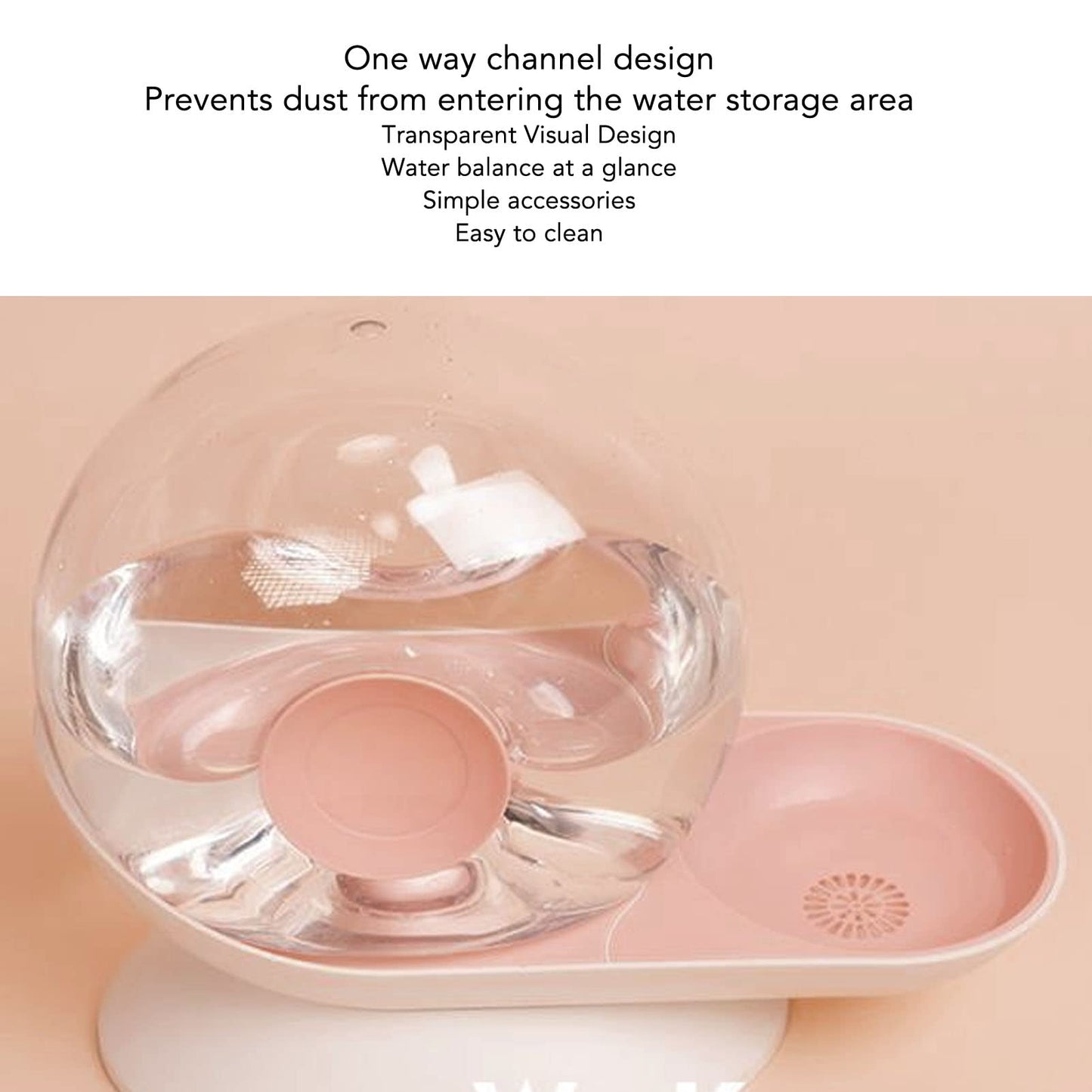 Dispensador de Agua para Mascotas Forma de Caracol Fuente de Agua Potable Automática 2.8L Gran Capacidad para Perros y Gatos (Rosa)