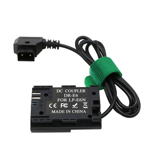 HangTon Adaptador de Corriente D-Tap LP-E6 Acoplador DC de batería ficticia para Zacuto EVF Canon 5D II/III/IV 5DSR 6D 6DII 60D 70D 80D 7D 7DII
