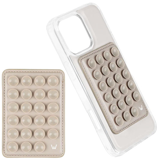 Soporte para Teléfono Walli Beige con Ventosa Fuerte de Silicona para Uso Manos Libres