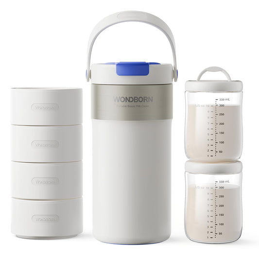 Enfriador Portátil WONDBORN Blanco para Leche Materna para Exteriores con Enfriamiento 360° por 24 Horas