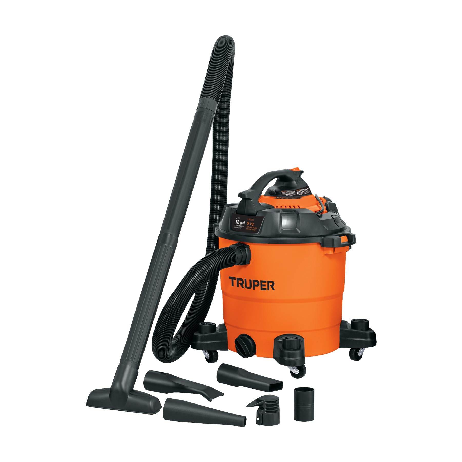 Aspiradora Truper ASP-12S 12 Galones con Soplador Desmontable para Sólidos y Líquidos