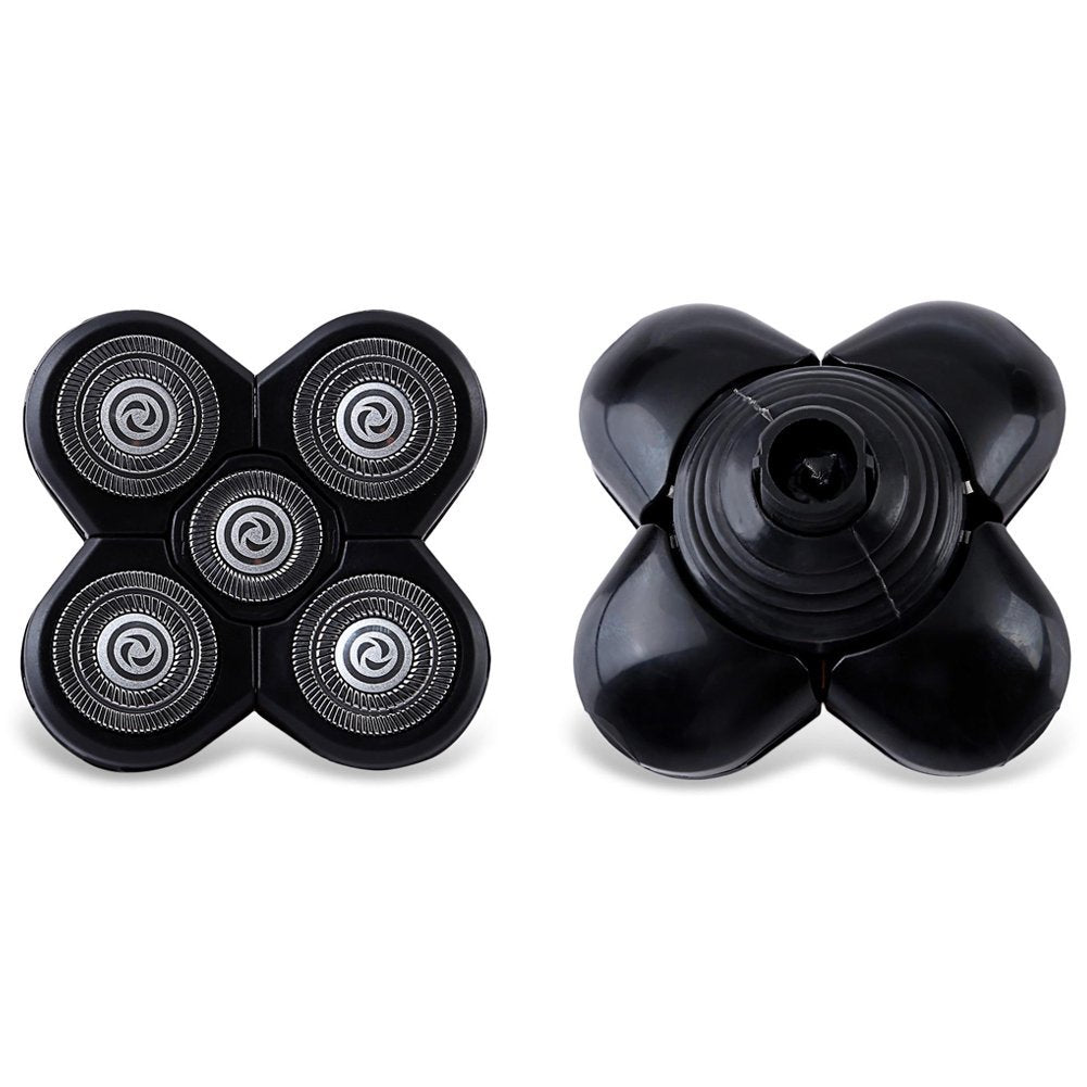 Cabezales de repuesto para maquinilla de afeitar eléctrica para hombres, 5 en 1, reemplazable, flotante, lavable, cuchilla recortadora de cabeza (negro)
