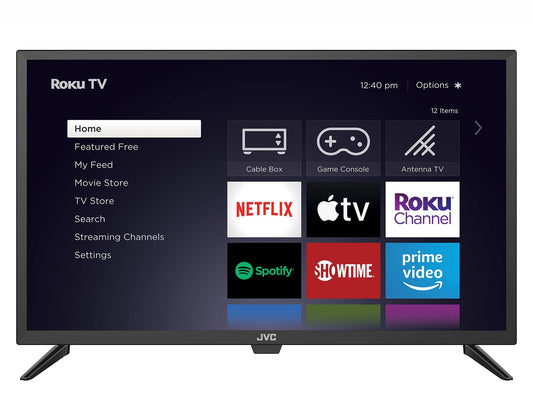 TV Inteligente LED HD 32 Pulgadas JVC 720p con Control de Voz y Más de 300 Canales de Transmisión Gratuitos