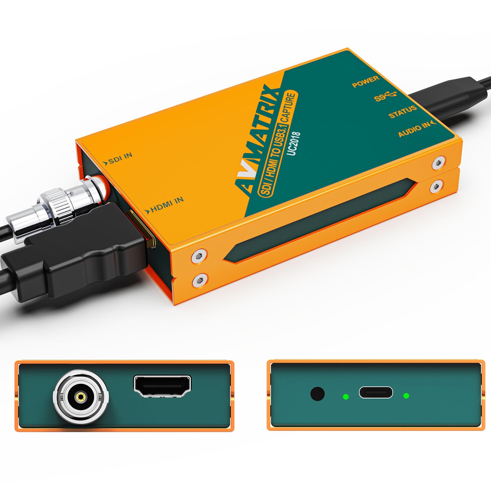 Avmatrix - Tarjeta de captura externa de video SDI/HDMI a USB3.0 para transmisión, sin comprimir (YUY2) 1080P60 Play y Pluy para transmisión en vivo de la iglesia (UC2018-K)