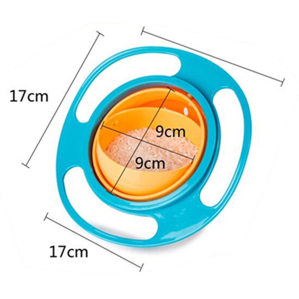 Berry President Magic Bowl de rotación de 360 grados resistente a derrames con tapa para bebés y niños pequeños (rosa, azul y verde)