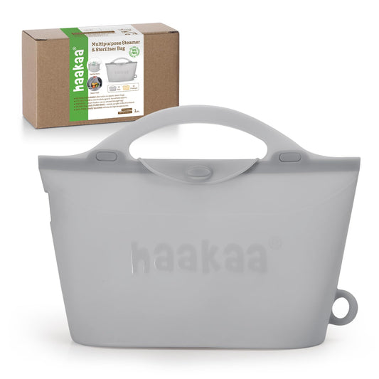 Haakaa - Bolsa de silicona para vaporizador y esterilizador, 2000 ml, bolsas de vapor reutilizables de gran capacidad para biberones, bombas de leche, accesorios, chupetes, mordedores, ideales para el