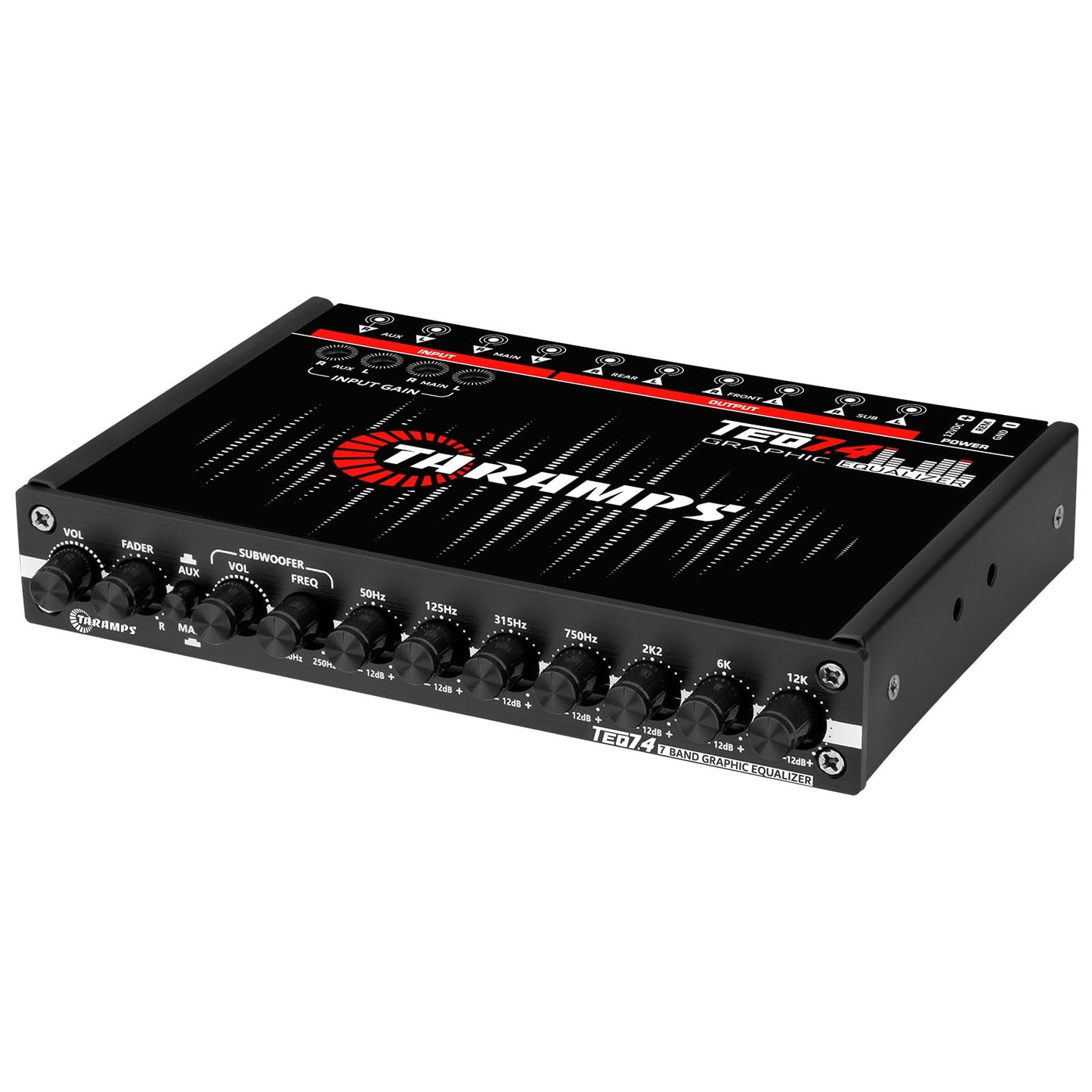 Ecualizador Gráfico de Audio para Coche Taramps TEQ 7.4 Estéreo 7 Bandas Rca Entrada Salida