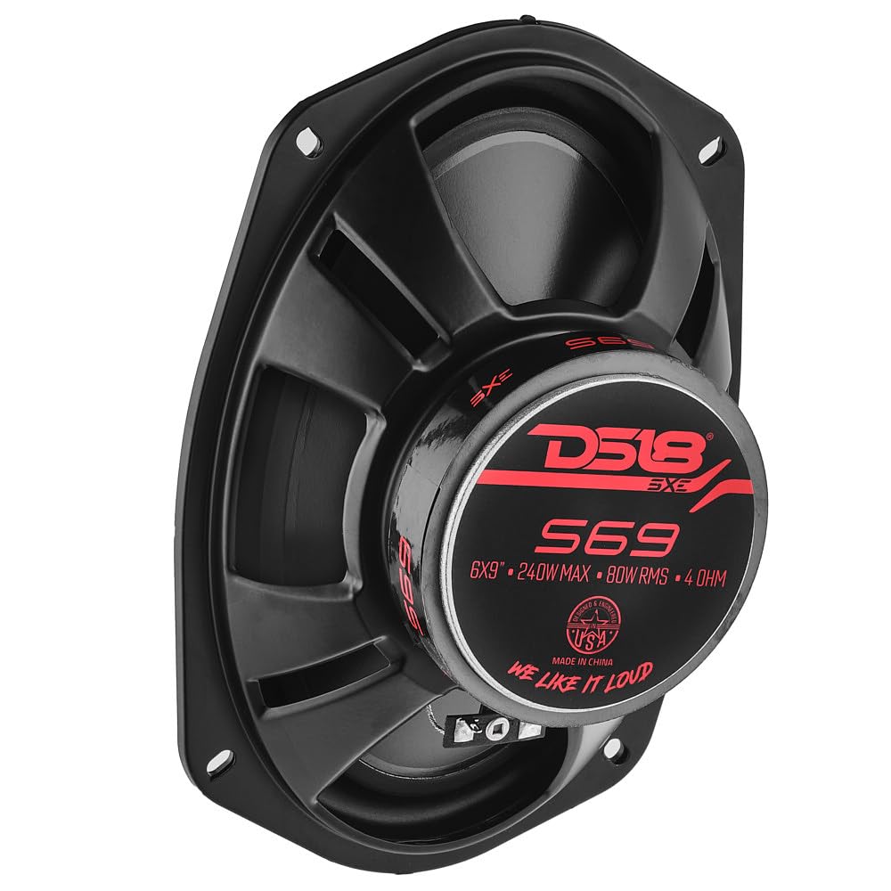 DS18 S69 Select - Altavoz coaxial de 3 vías de 6 x 9 240 vatios 4 ohmios, parrilla incluida, altavoces de audio de 3 vías, actualización perfecta del OEM, fácil instalación, altavoces de coche de 6 x