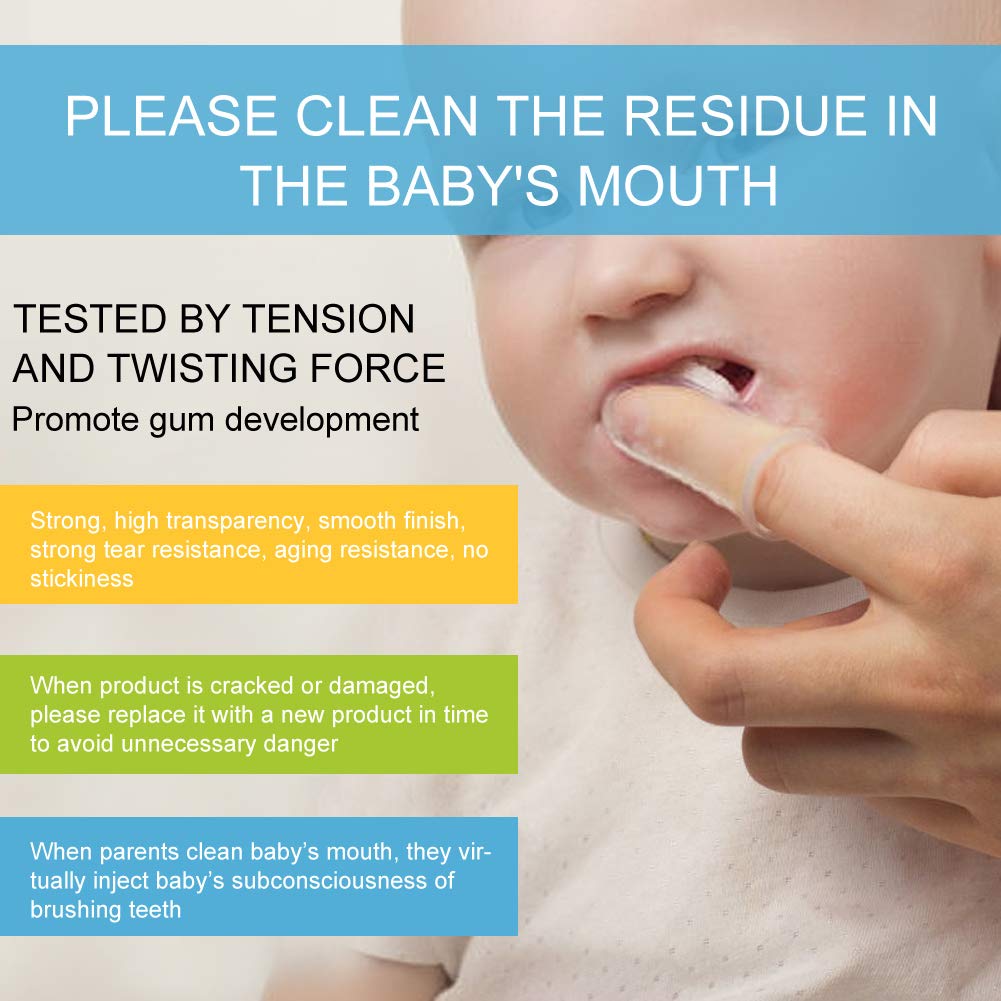 Cepillo de dientes para dedos de bebé de 10 piezas, cepillo de goma para bebés recién nacidos, masajeador de silicona suave, cuidado bucal, limpieza(Transparente)