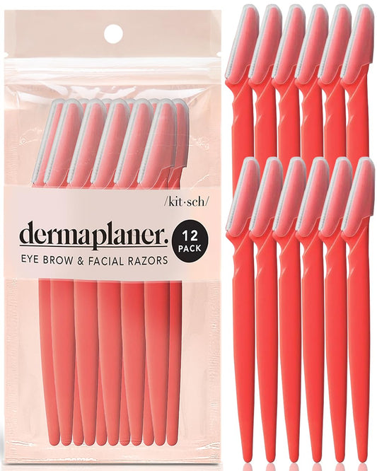 Kitsch- Herramienta de dermaplaning: afeitadoras faciales para mujeres y hombres, recortadora de cejas y afeitadora facial, depilación facial, afeitadoras faciales para mujeres y hombres, afeitadora D