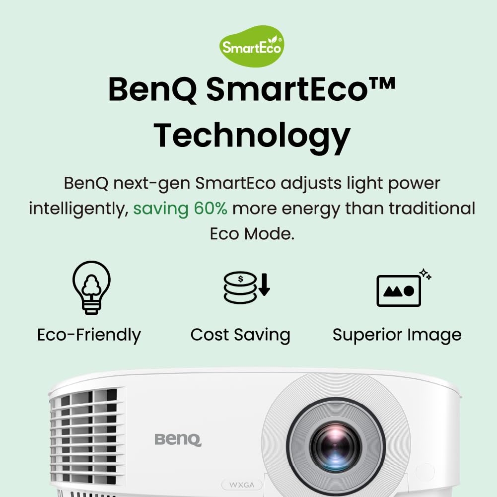 BenQ WXGA Proyector empresarial (MW560C) - DLP - 4.000 lúmenes de alto brillo - 20.000:1 alta relación de contraste - HDMI, VGA - Corrección automática de piedra clave - Configuración simple
