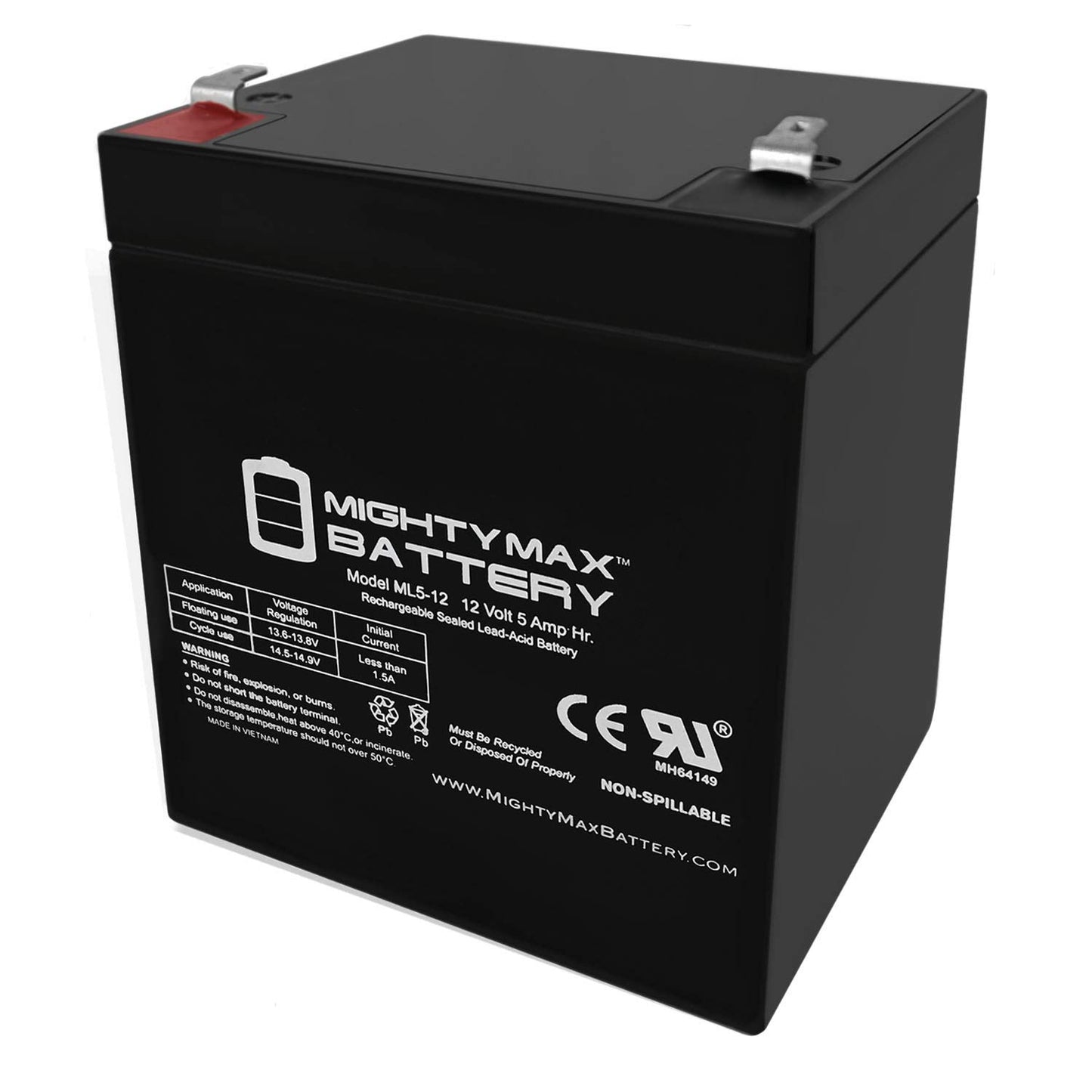 Batería Recargable Mighty Max Battery 12 V 5 Ah