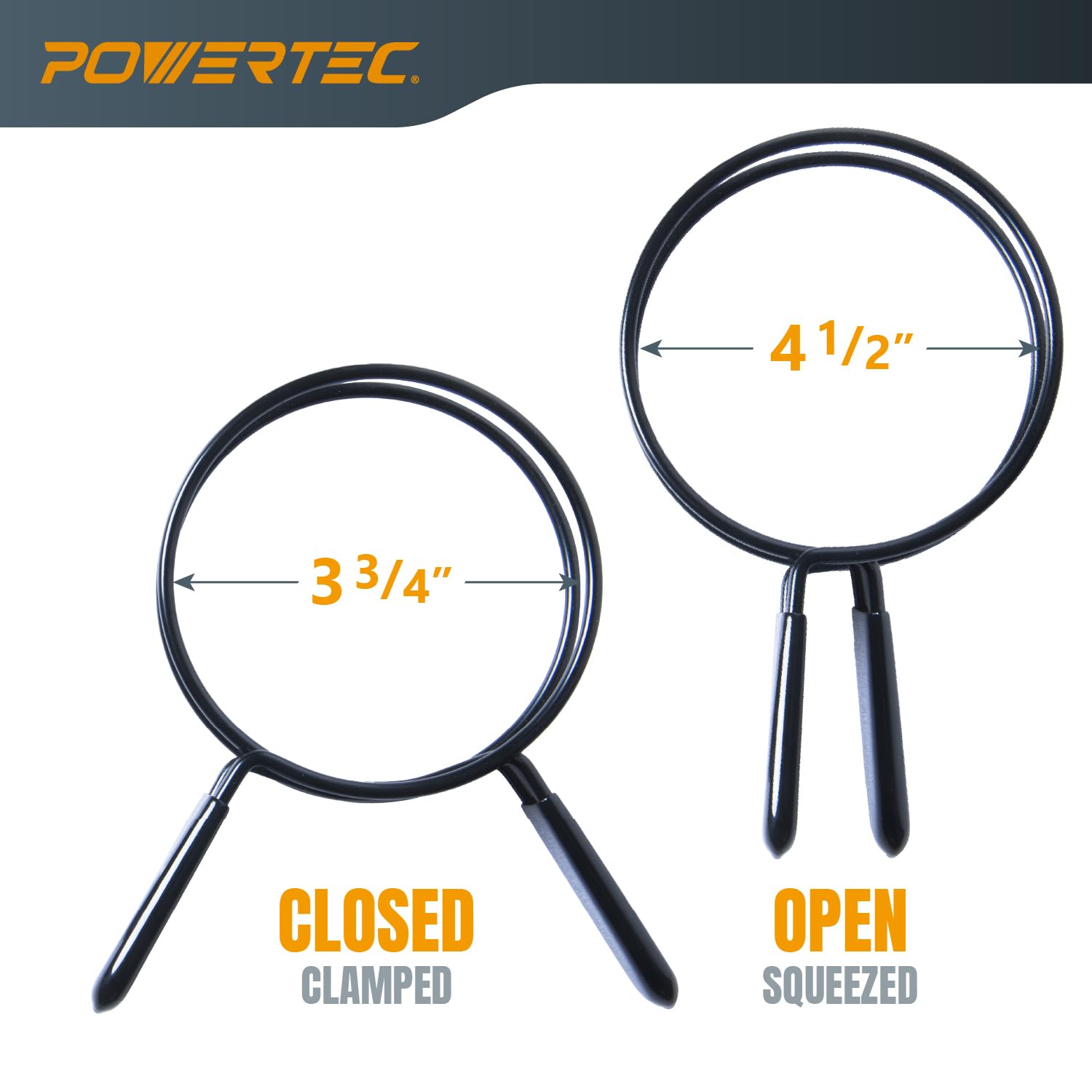 Manguera Abrazadera Powertec 70101 4 Inch Desenganche rápido 2-Pack