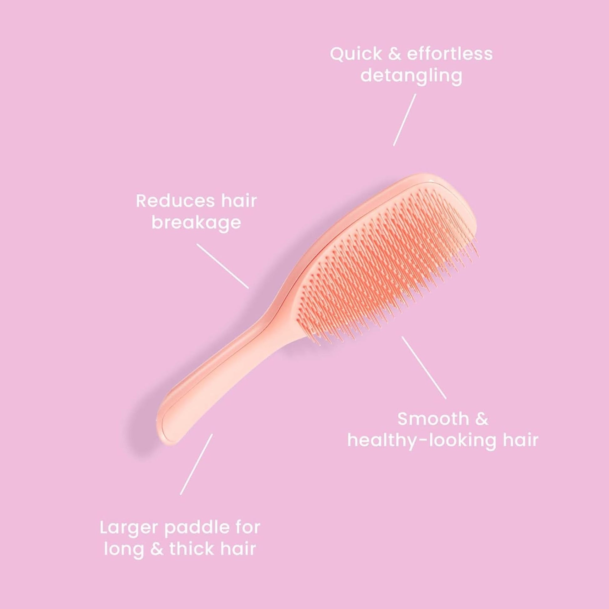 Tangle Teezer The Wet Detangler Hairbrush Large, Peach Glow