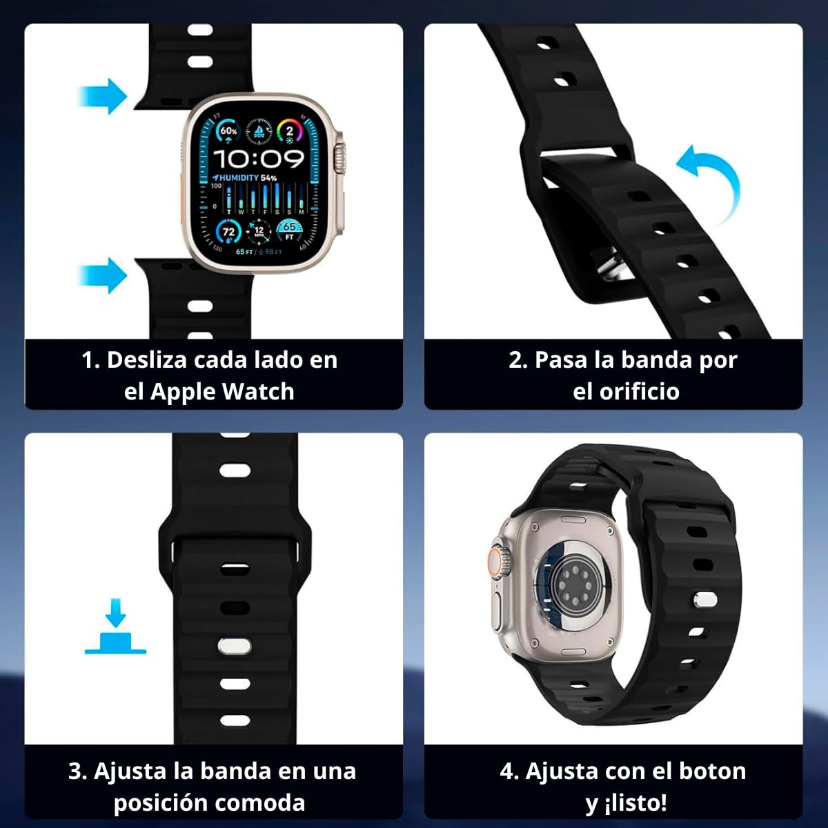 Tarcisio 6 Pack Nuevas Correas compatibles con apple watch ultra 2 de 49, 45, 44, 42mm. Correas de Silicona Deportiva Waterproof para Watch Series ultra 2 SE, ultra y 9/8/7/6/5/4/3/2/1