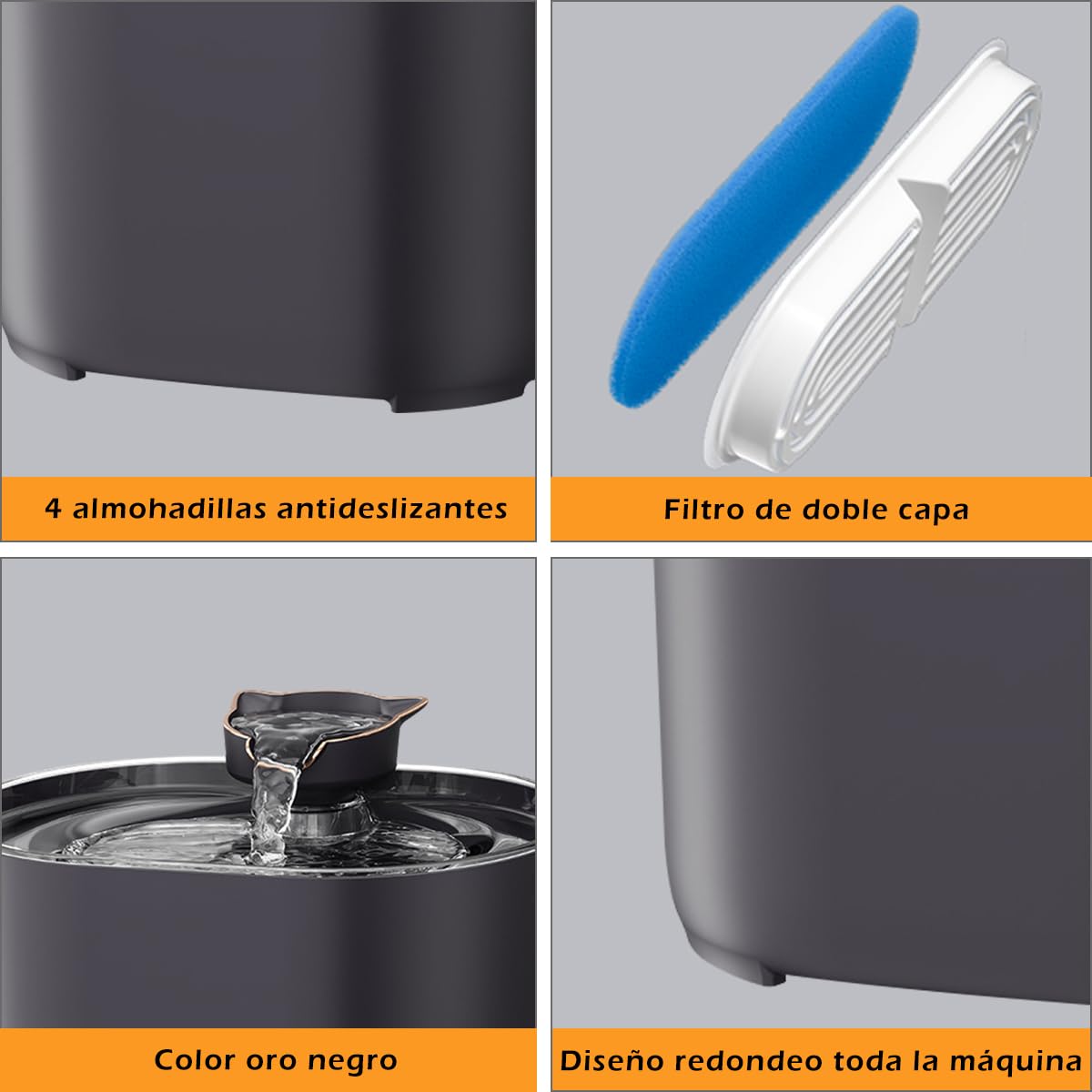 Bebedero MXCOCO LED Azul con Bomba Silenciosa para Mascotas