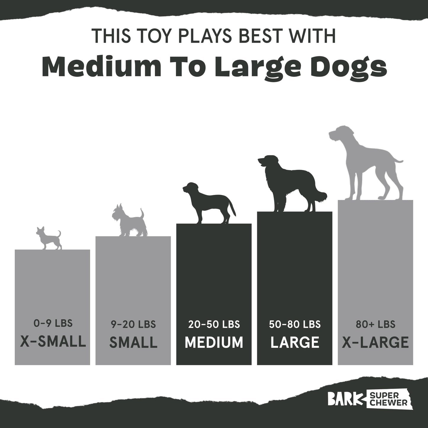 BARK Super Chewer Collection - Juguete para perro de conejo de goma