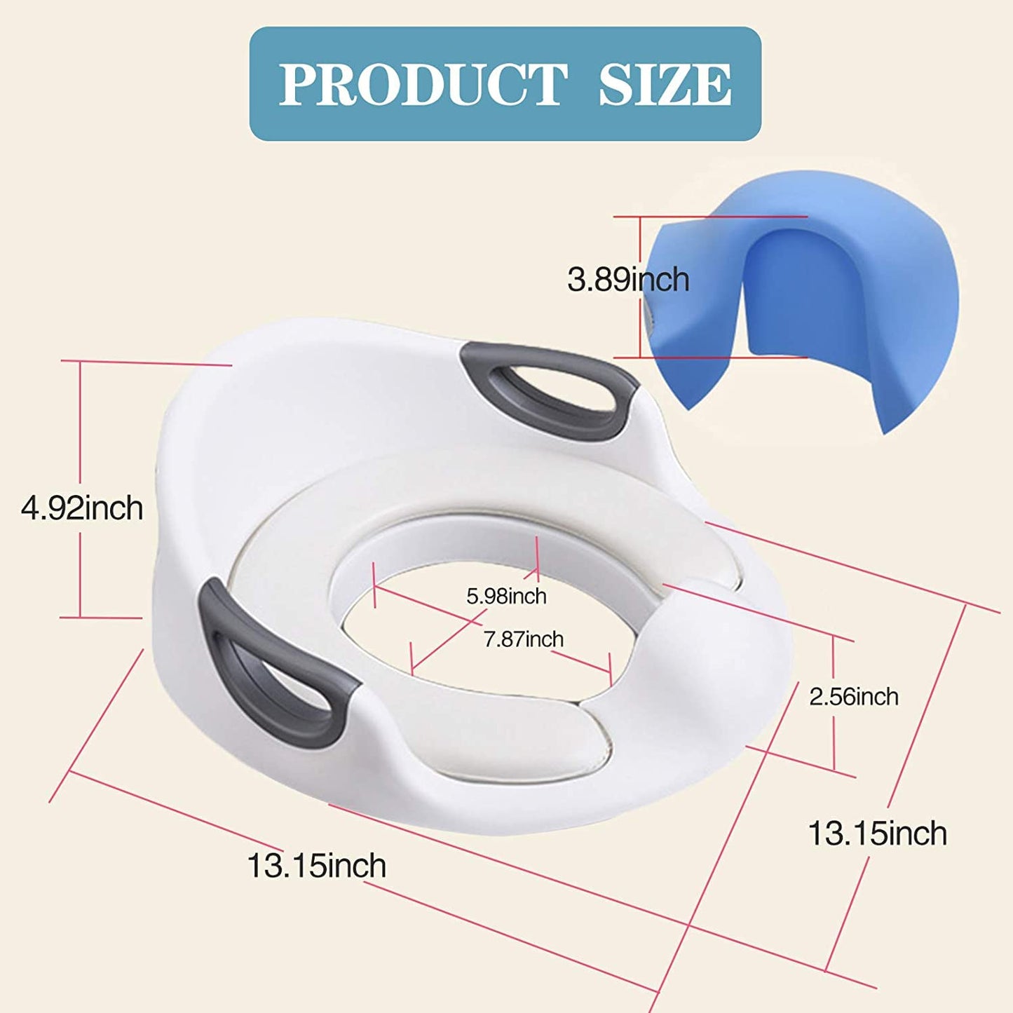 Potty Training Seat For Kids Toddlers Boys Girls Toilet Seat For Baby With Cushion Handle And Backrest Toddlers Toilet Training Seat Anti-slip Great Mommyââ'¬s Helper for Baby Kids Toddlers