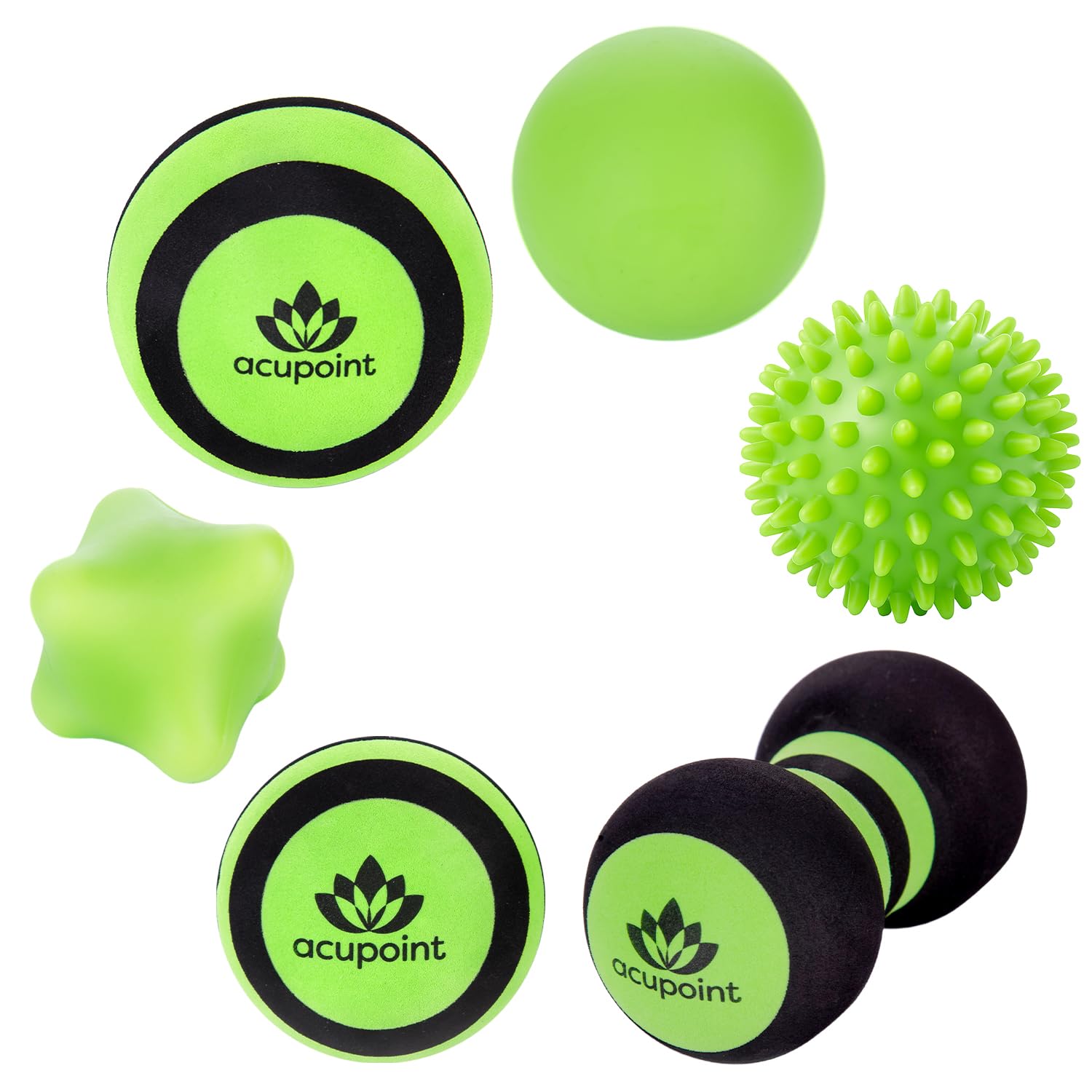 Juego de Bolas de Masaje Acupoint Verde para Liberación Miofascial y Terapia Física