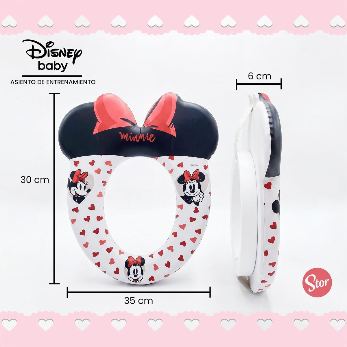 Reductor de Ba?o Infantil Minnie Mouse | Asiento Wc Entrenador | Producto Oficial |coj?n Suave | F?cil de Limpiar | Stor