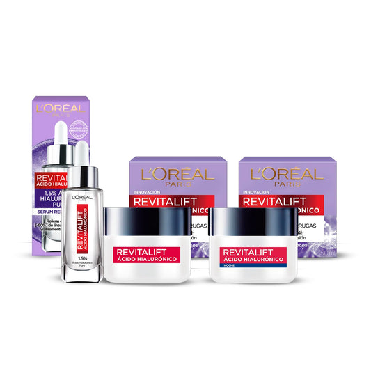 L'Oréal Paris Kit Revitalift Ácido Hialurónico: Serum Facial + Crema de Día + Crema de Noche