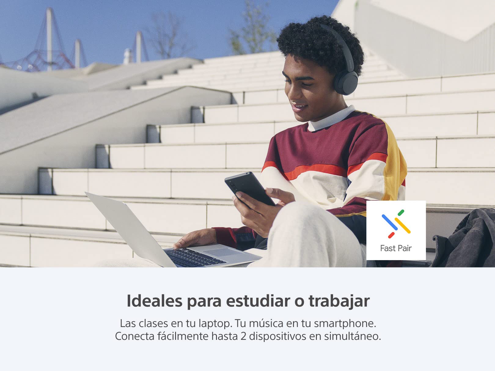 Audífonos Inalámbricos Sony WH-CH520 Azul con 50 Horas de Batería