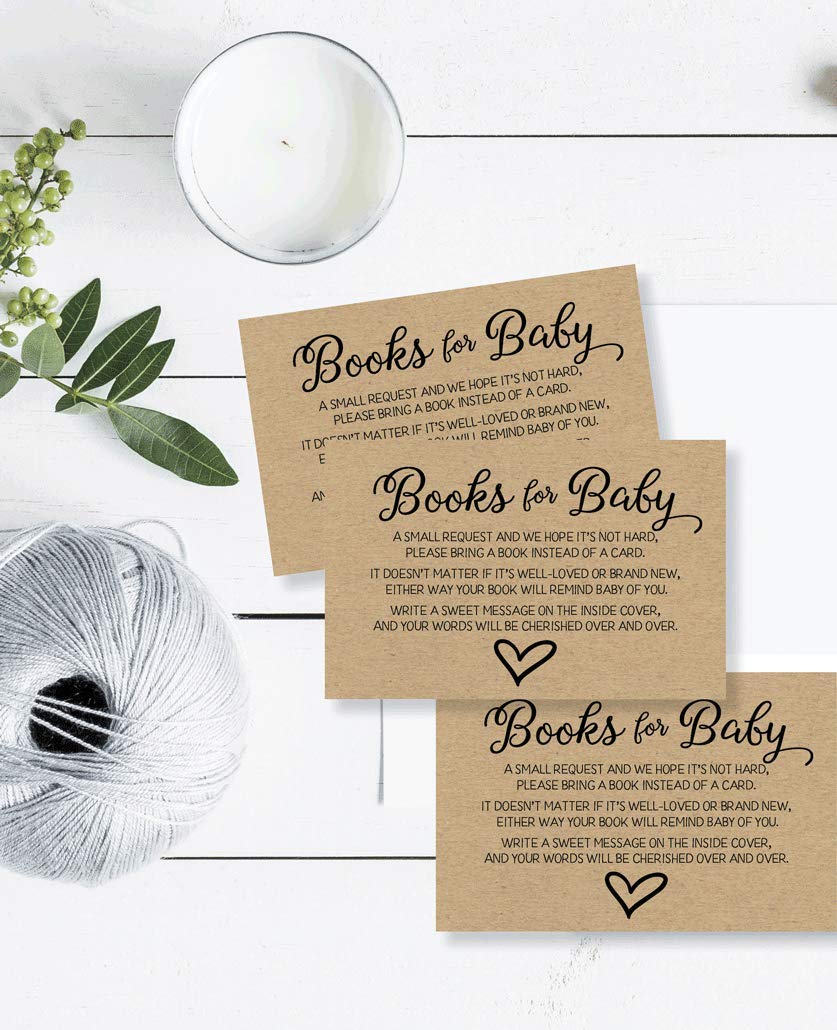 50 tarjetas de solicitud de papel kraft neutro de género para baby shower (50 tarjetas)