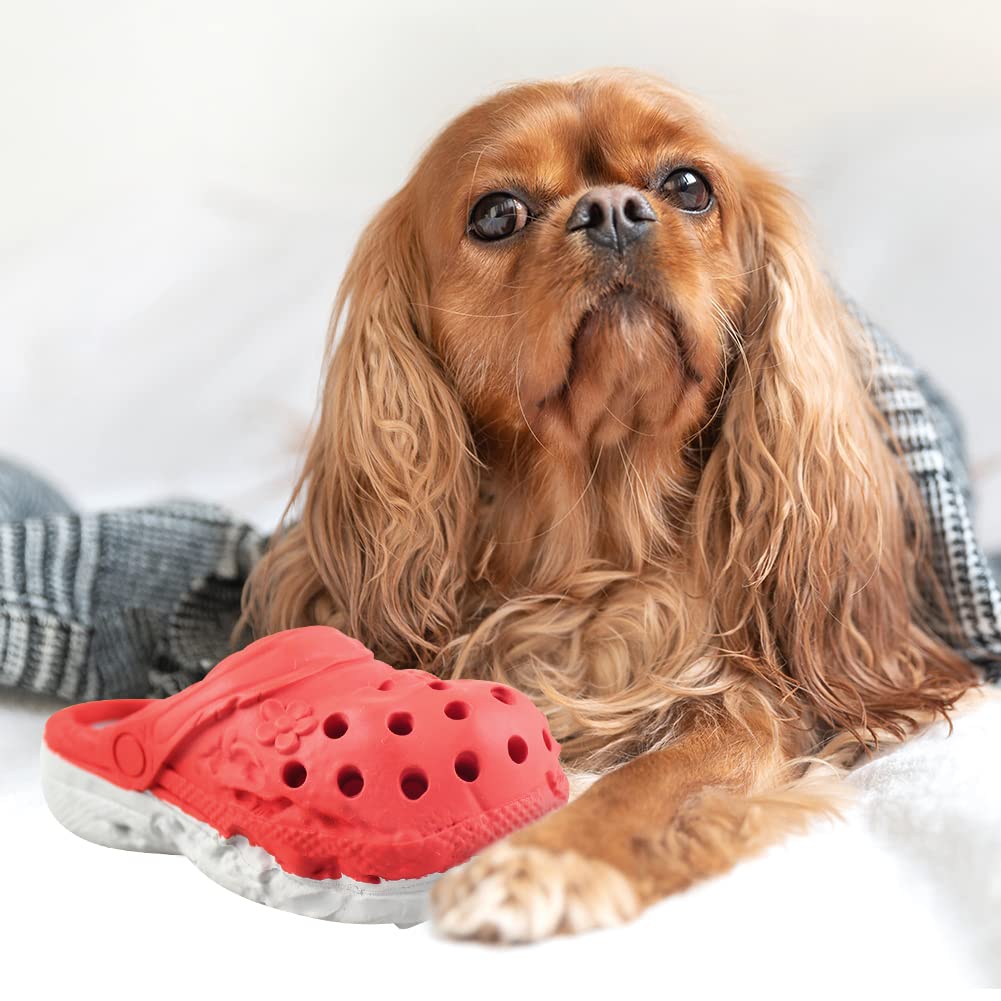 Juguete masticable para perros, juguete de goma duradero para cachorros, juguetes resistentes para perros para entrenamiento de mascotas y limpieza de dientes, juguetes interactivos para cachorros, masticadores agresivos, raza mediana pequeña (rojo)