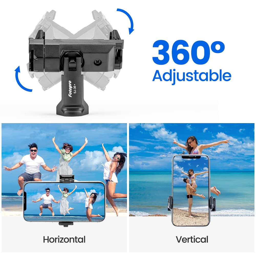 Trípode Fotopro Giratorio con Adaptador Universal para Teléfono Celular