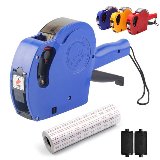 Etiquetadora de Precios, Pistola para Precios de Tienda, con 10 Rollos de Papel de Código y 2 Recambios de Tinta. Pistola Etiquetadora de Precios, para Oficina, Tienda Minorista, Etc (Color Aleatorio)