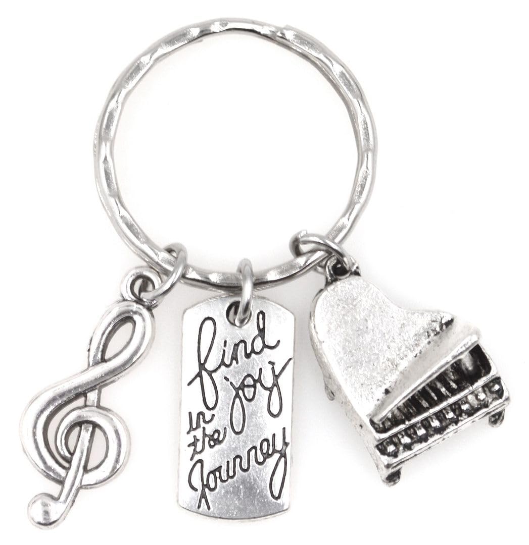 Find Joy in the Journey Graduate Retirement Moving Job Promotion New House Teacher Director Coach Cita inspiradora Going Away Separing Gratitude Gift Treble Clef Piano Llavero 113Q
